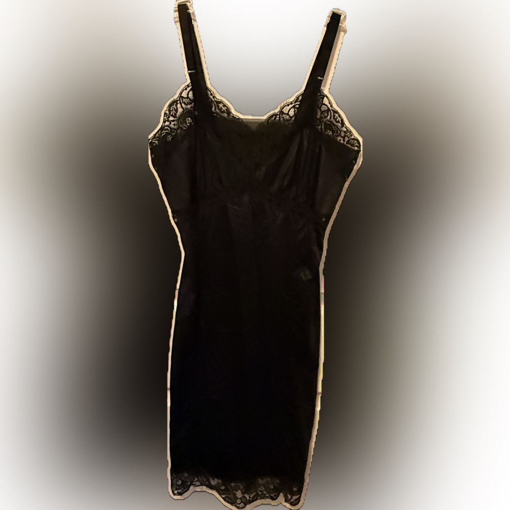 Vintage Gaymode Nylon Full Black Slip - Picture 1 of 8